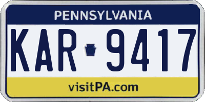 PA license plate KAR9417