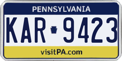 PA license plate KAR9423