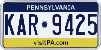 PA license plate KAR9425