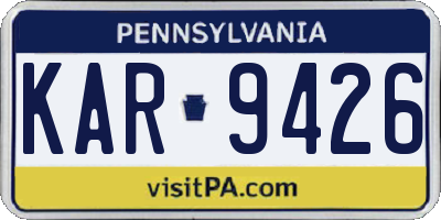 PA license plate KAR9426