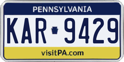 PA license plate KAR9429