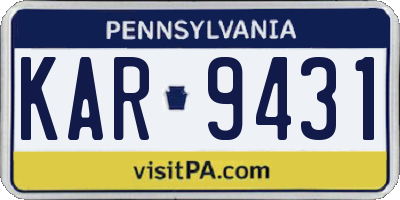 PA license plate KAR9431