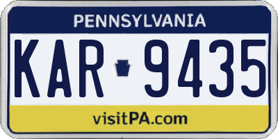 PA license plate KAR9435