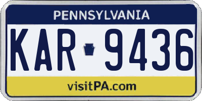PA license plate KAR9436
