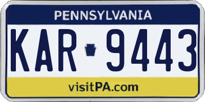 PA license plate KAR9443