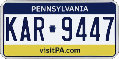 PA license plate KAR9447