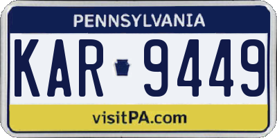PA license plate KAR9449