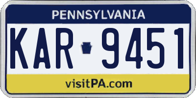 PA license plate KAR9451