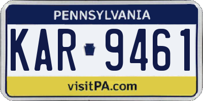 PA license plate KAR9461