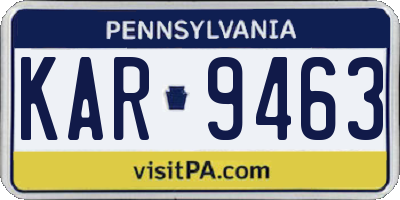 PA license plate KAR9463