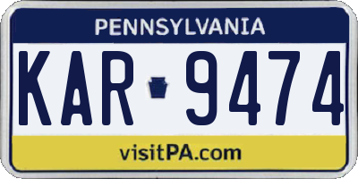 PA license plate KAR9474
