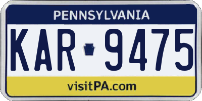 PA license plate KAR9475