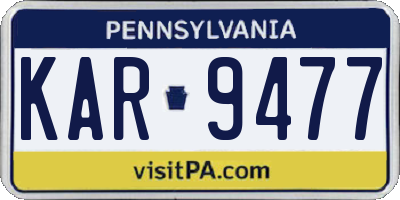 PA license plate KAR9477