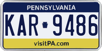 PA license plate KAR9486