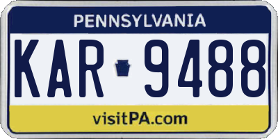 PA license plate KAR9488