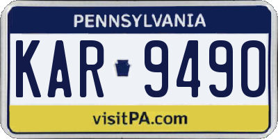 PA license plate KAR9490