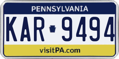 PA license plate KAR9494