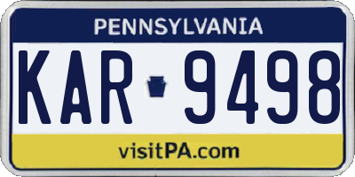 PA license plate KAR9498
