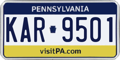 PA license plate KAR9501