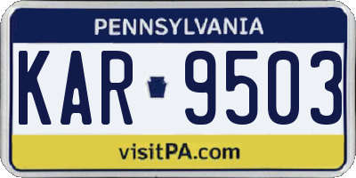 PA license plate KAR9503
