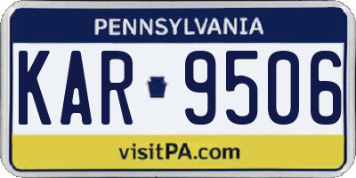PA license plate KAR9506