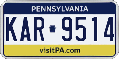 PA license plate KAR9514