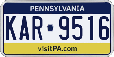 PA license plate KAR9516
