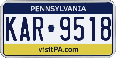PA license plate KAR9518