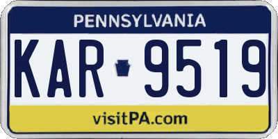 PA license plate KAR9519