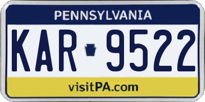 PA license plate KAR9522