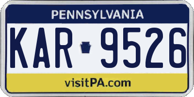 PA license plate KAR9526