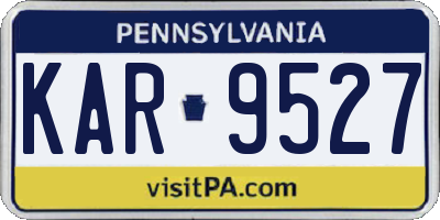 PA license plate KAR9527