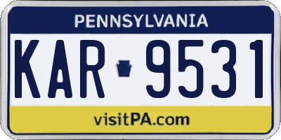 PA license plate KAR9531