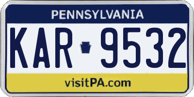 PA license plate KAR9532
