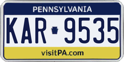 PA license plate KAR9535