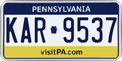 PA license plate KAR9537