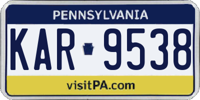 PA license plate KAR9538