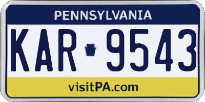 PA license plate KAR9543