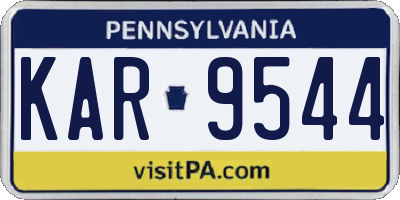 PA license plate KAR9544