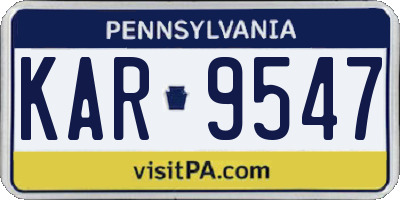 PA license plate KAR9547