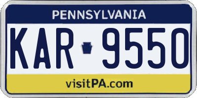 PA license plate KAR9550