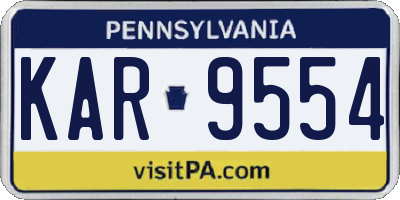 PA license plate KAR9554