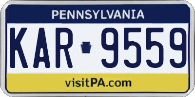 PA license plate KAR9559