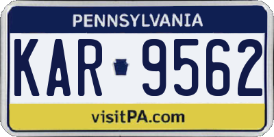 PA license plate KAR9562