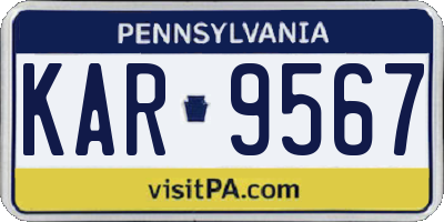 PA license plate KAR9567