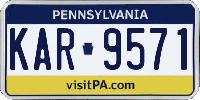 PA license plate KAR9571
