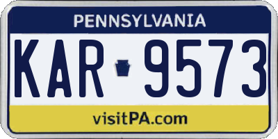 PA license plate KAR9573