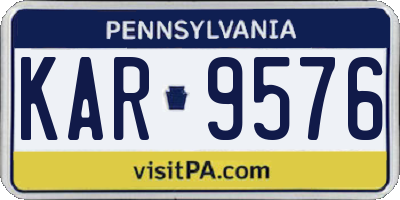 PA license plate KAR9576