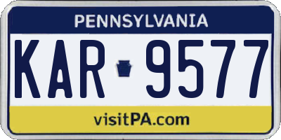 PA license plate KAR9577