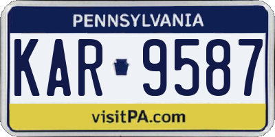 PA license plate KAR9587